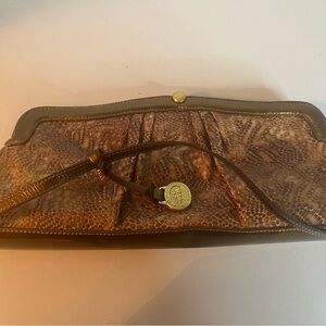 Brahmin Mona gold/copper python leather bag. Rare find mint condition!